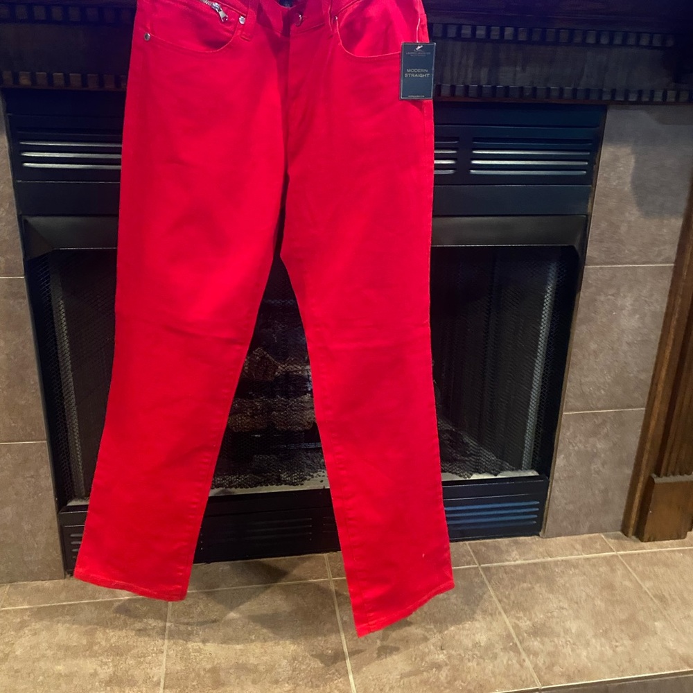 Lauren Ralph Lauren Red Straight Leg Jeans